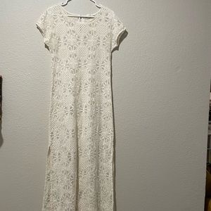 Lilka By Anthropologie Sheer Floral Maxi Dress size Small